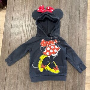 Kids Baby Black Minnie Mouse Hoodie Size 18 Months